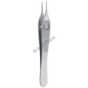 Adson Delicate Tissue Forcep – STR / Cross Serr, 0.8 mm & 1.2 mm, 12 cm (4 3/4")