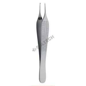Micro-Adson-Biemer Forcep – Teeth in Oblique Position, 1.5 mm, 12 cm (4 3/4")