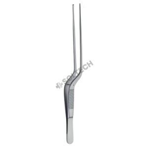 Gerald Delicate Tissue Forcep – Bayonet-Shaped, STR, 1.5 mm, 19 cm (7 1/2"), 1:2