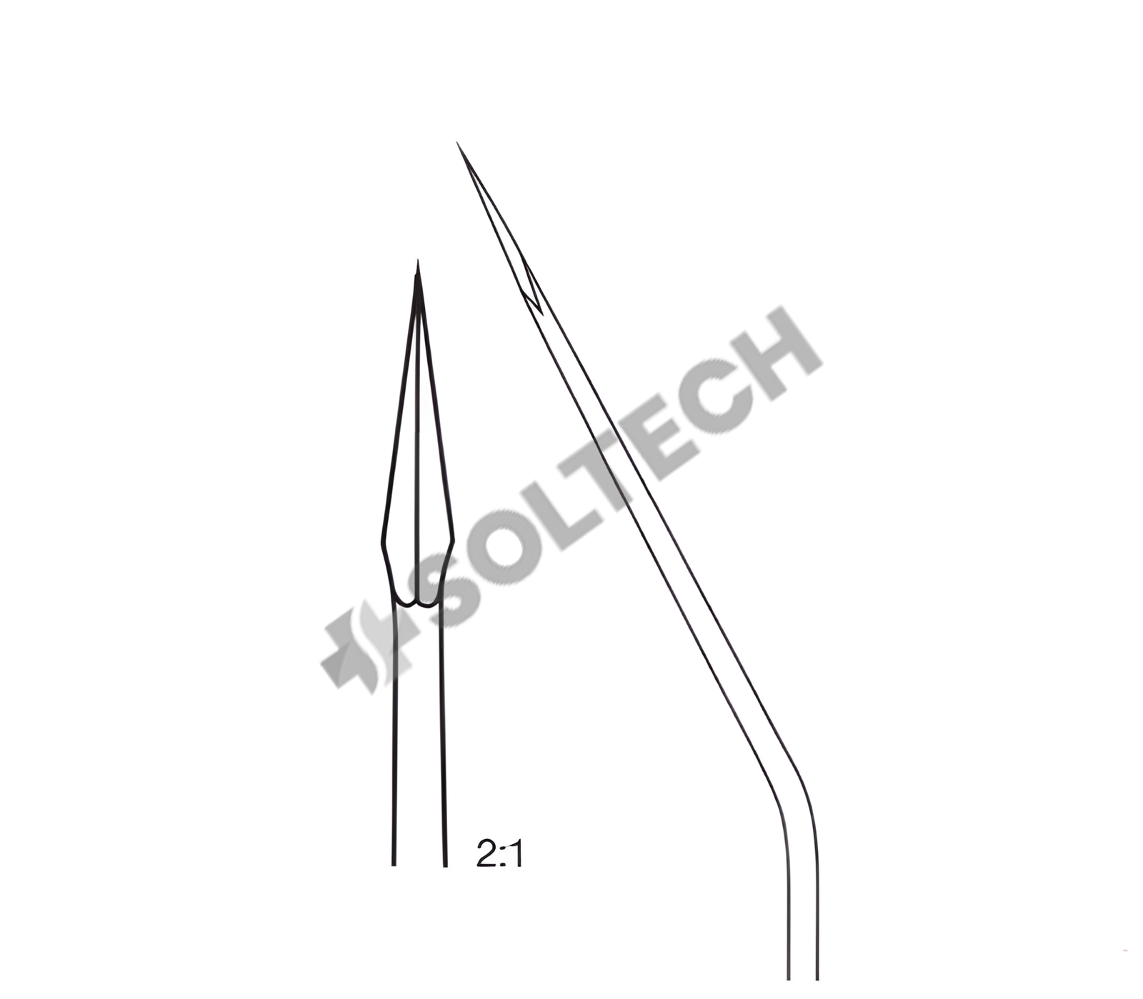 Redon Guiding Needle Slightly Curved with Lance Tip - Image 2